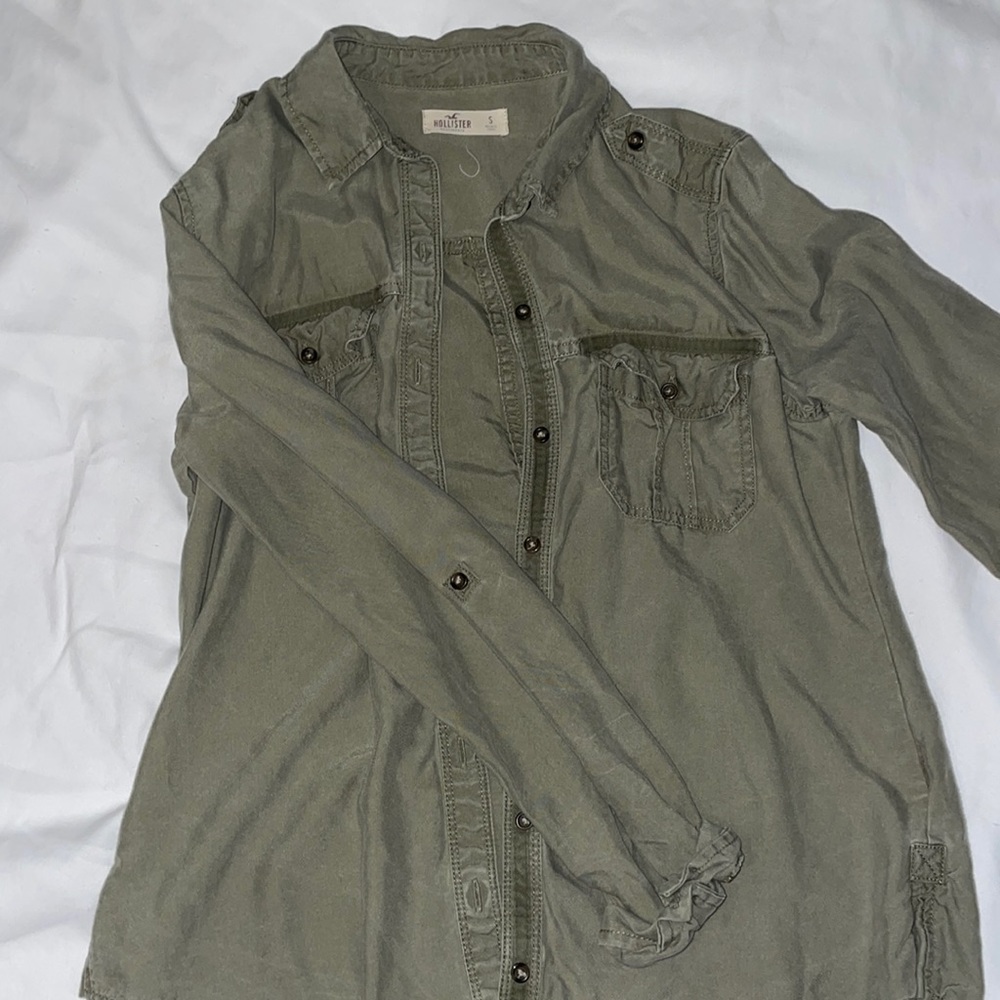 Women's green Hollister button up